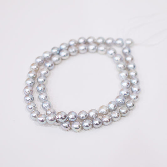 Actual product Necklace Natural color 6mm - 7.5mm Real Akoya Pearl From Japan 16.3inch 41.5cm starand choker reenspearl