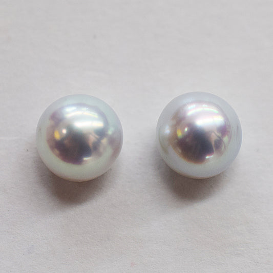 AAA rank 6.5mm - 7mm Natural 1pair 2pc Real Akoya Pearl studs Earring Japan Japanese Seawater reenspearl birthday loose