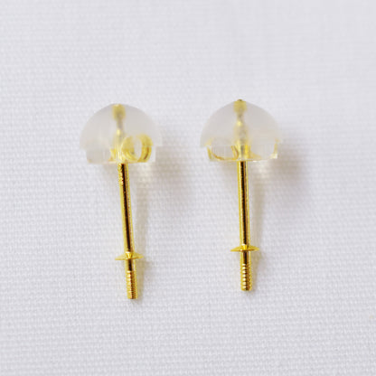 Only metal fittings K18YG stud earring Metal fitting Recommended for pearls under 9mm