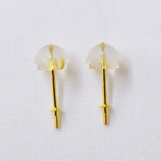 Only metal fittings K18YG stud earring Metal fitting Recommended for pearls under 9mm