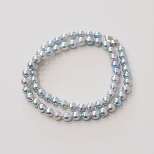 Limited to actual item Necklace Natural color Baroque 6mm - 7mm Akoya Pearl Japan 17.5inch starand choker