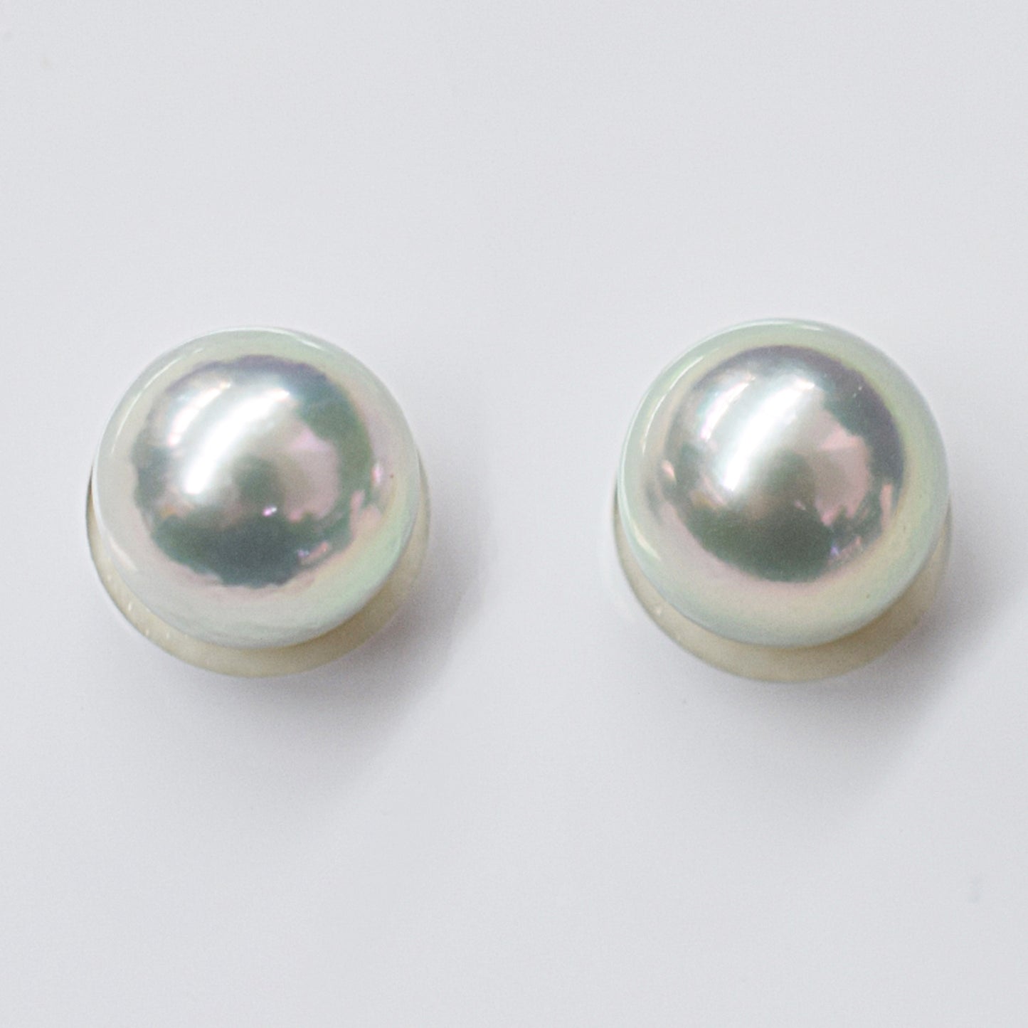 AAA rank Madama color 9mm - 9.5 mm Natural 1pair 2pc Real Akoya Pearl studs Earring Japan Japanese Seawater reenspearl birthday Loose あこや 真珠