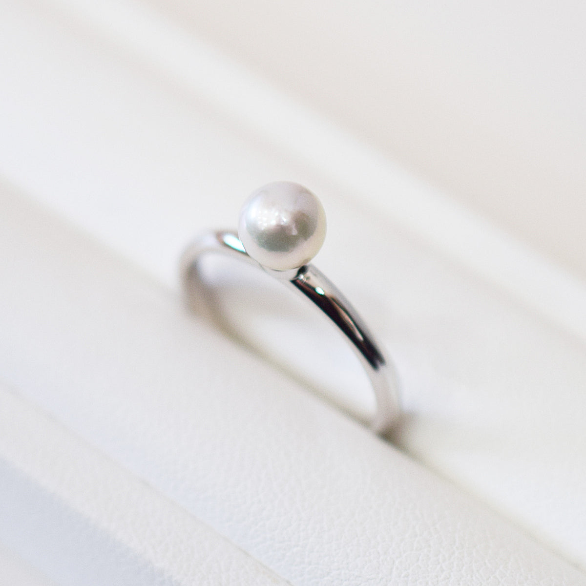 Hanadama rank 5.5mm - 6.5mm White pink Ring Sea Real Akoya Pearl From Japan 1pc pearl SV925 Silver reenspearl akoyapearl ring