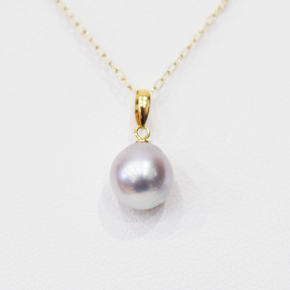 【K10 / K18】Rare Natural color 7.5mm - 8.5mm pendant necklace Akoya Pearl Real Japan Seawater pearl reenspearl akoyapearl 日本産 熊本 天草