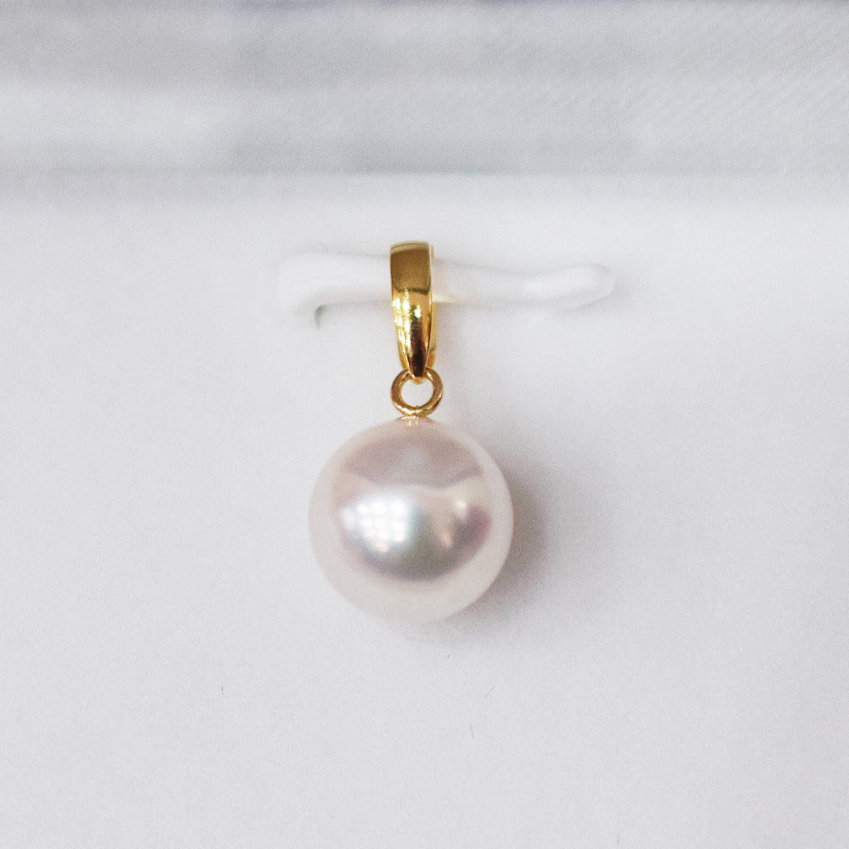 【K18YG / K18WG】Pendant top Only AAA Aurora Tennyo color Rare White pink 7.5mm - 8.5mm Akoya Pearl Japan Akoyapearl birthday あこや 真珠 日本 reenspearl