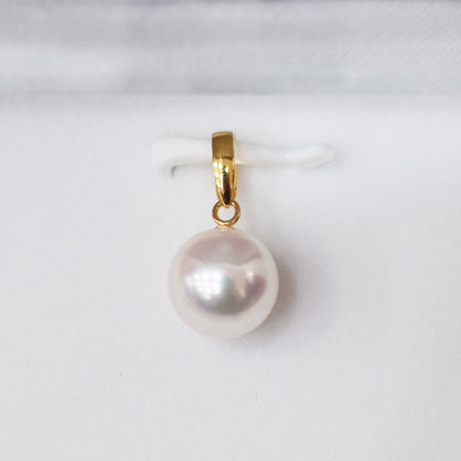 【K18YG / K18WG】Pendant top Only AAA Aurora Tennyo color Rare White pink 7.5mm - 8.5mm Akoya Pearl Japan Akoyapearl birthday あこや 真珠 日本 reenspearl