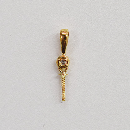Only metal fittings 0.01ct K18YG Diamond Pendant top RP0007