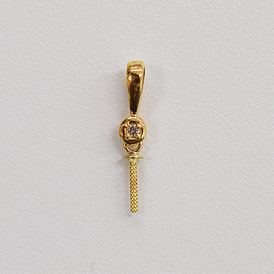 Only metal fittings 0.01ct K18YG Diamond Pendant top RP0007