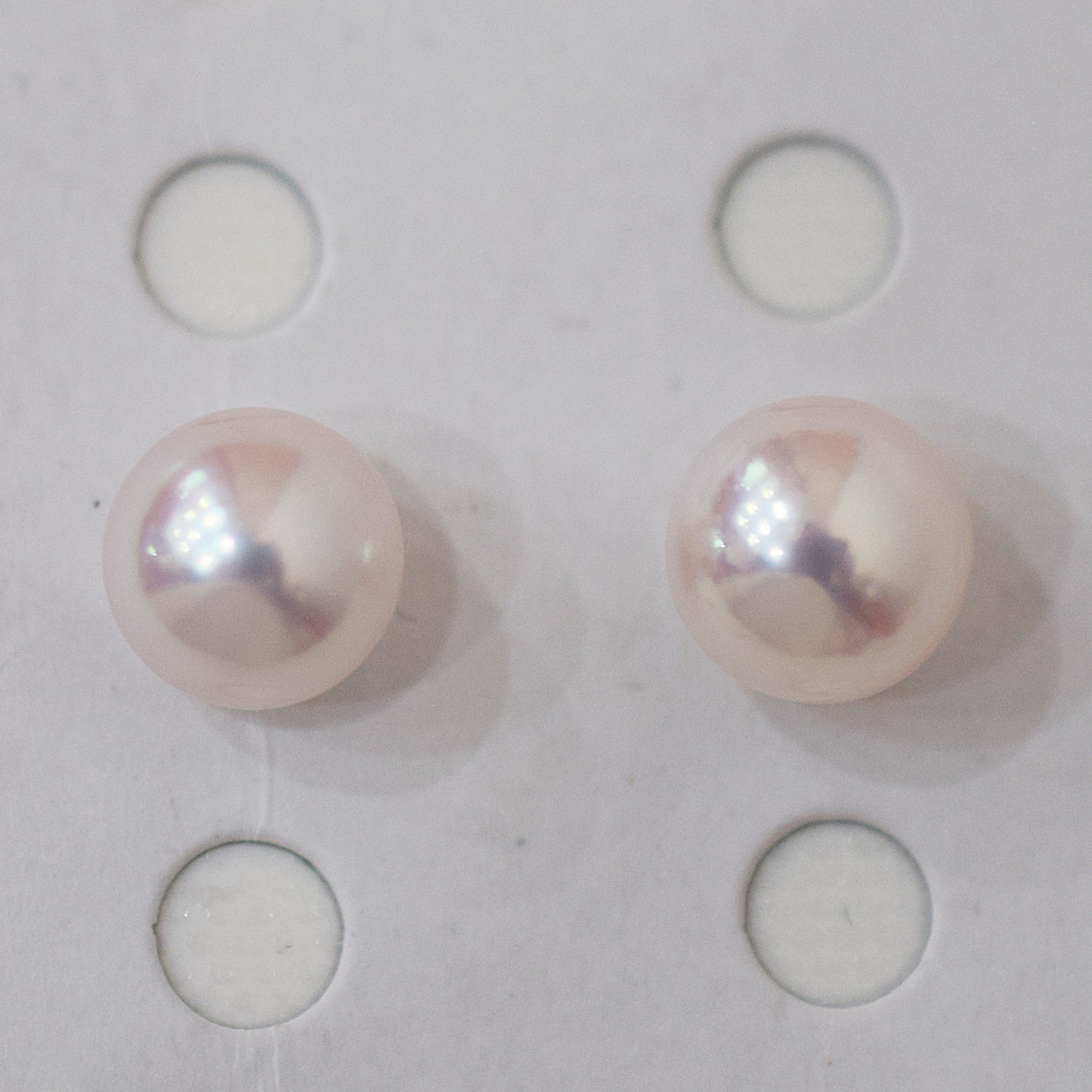 AAA rank 8mm - 8.5mm White pink tennyo color Akoya Pearl Earring Japan Japanese Seawater pearl reenspearl 18K 14K akoyapearl 1pair 2pc