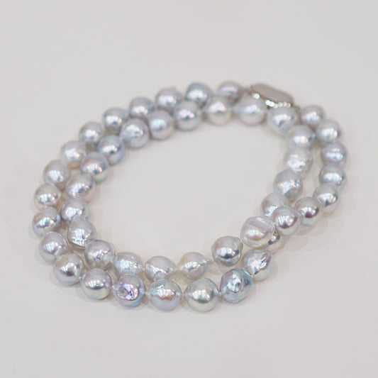 Limited to actual item Necklace Natural color Baroque 9mm - 10mm Akoya Pearl Japan 19.6inch starand choker