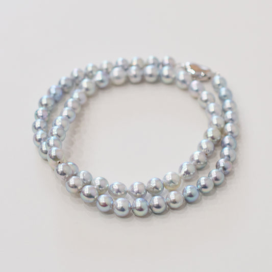 Actual product Necklace Natural color Baroque 6mm - 7mm Akoya Pearl Japan 17.1inch starand choker