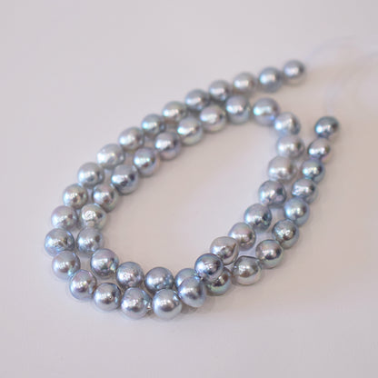 Limited to actual item Necklace Natural color Baroque 8mm - 9.5mm Real Akoya Pearl Japan 16.5inch 42cm starand Japanese choker reenspearl