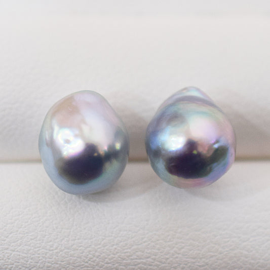 Limited to actual item Natural color akoya pearl Baroque pearl 10mm - 10.5mm 18K 14K Surgical Stainless Steel stud Earrings Japan akoyapearl