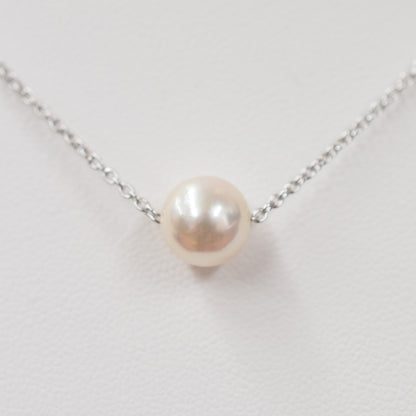 【SV925】Rare White pink 7.5mm - 8.5mm Seawater Real Akoya Pearl necklace AkoyaPearl Japan あこや 真珠