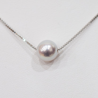 【SV925】Rare Natural color 8mm - 9mm Seawater Real Akoya Pearl Venetian necklace AkoyaPearl Japan あこや 真珠