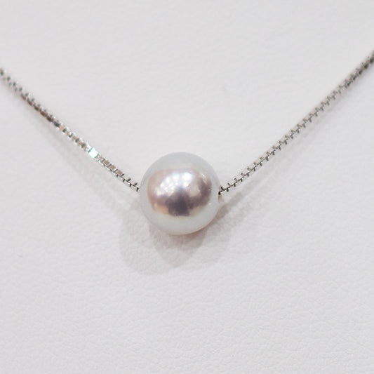 【SV925】Rare Natural color 8mm - 9mm Seawater Real Akoya Pearl Venetian necklace AkoyaPearl Japan あこや 真珠