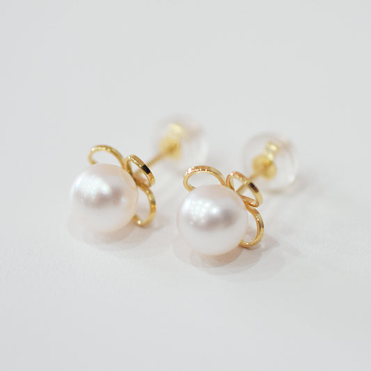 【K18YG / K14WG】Hanadama rank 6mm - 6.5mm Seawater Akoya Pearl White Pink Stud Earring Japan anniversary Japanese Seawater birthday 真珠 あこや 花珠級