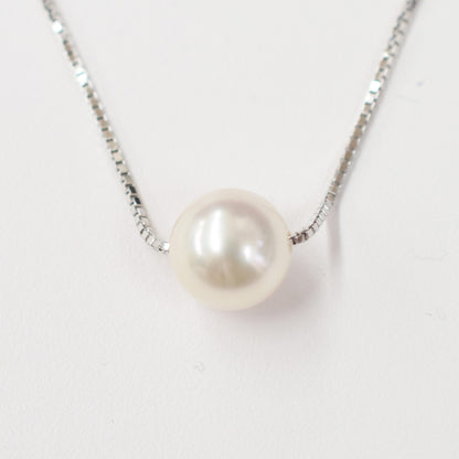 【SV925】Rare White pink 7.5mm - 8.5mm Seawater Real Akoya Pearl necklace AkoyaPearl Japan あこや 真珠