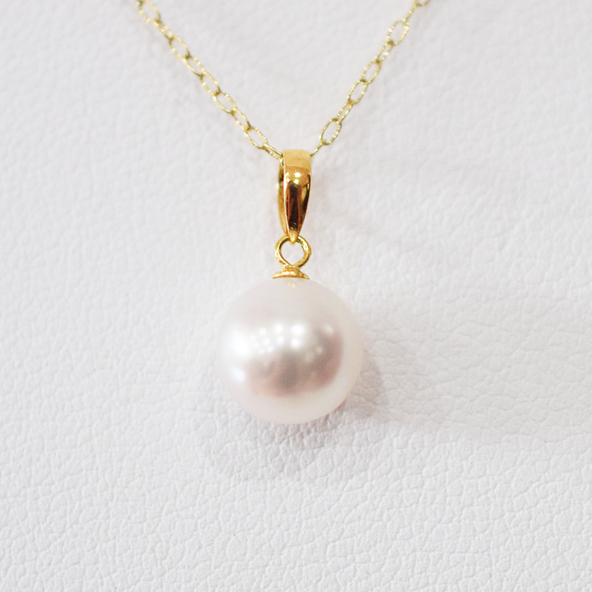 【K18YG / K18WG】Tennyo color White pink 7.5mm - 8mm pendant necklace Akoya Pearl Real Japan Seawater pearl reenspearl akoyapearl
