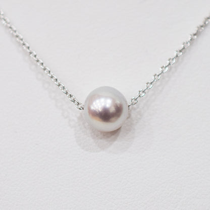 【SV925】Rare Natural color 8mm - 9mm Seawater Real Akoya Pearl necklace AkoyaPearl Japan あこや 真珠