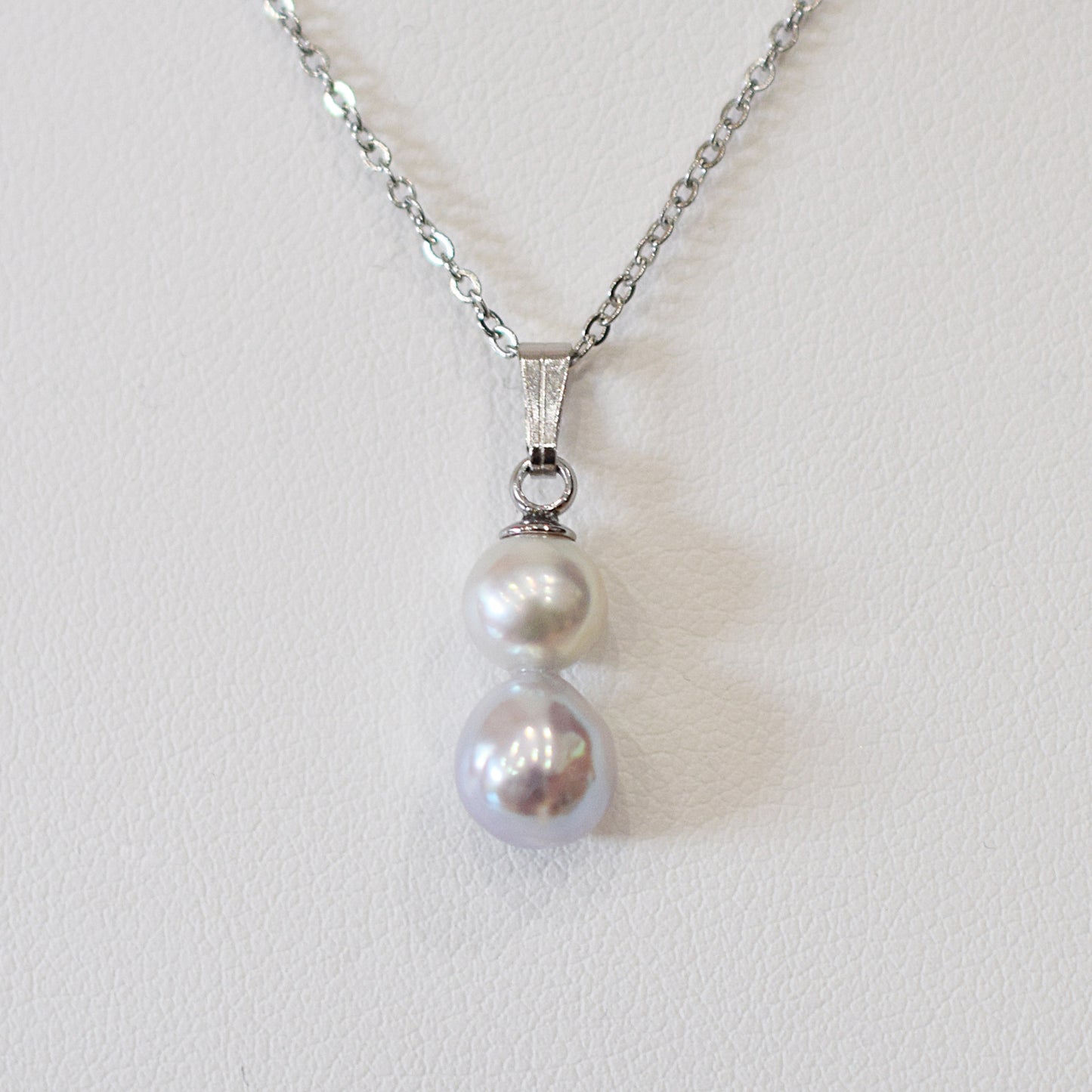 Actual product 6mm × 7mm pendant Necklace Natural color Seawater Real akoya Pearl Baroque Surgical Stainless Steel Japan reenspearl