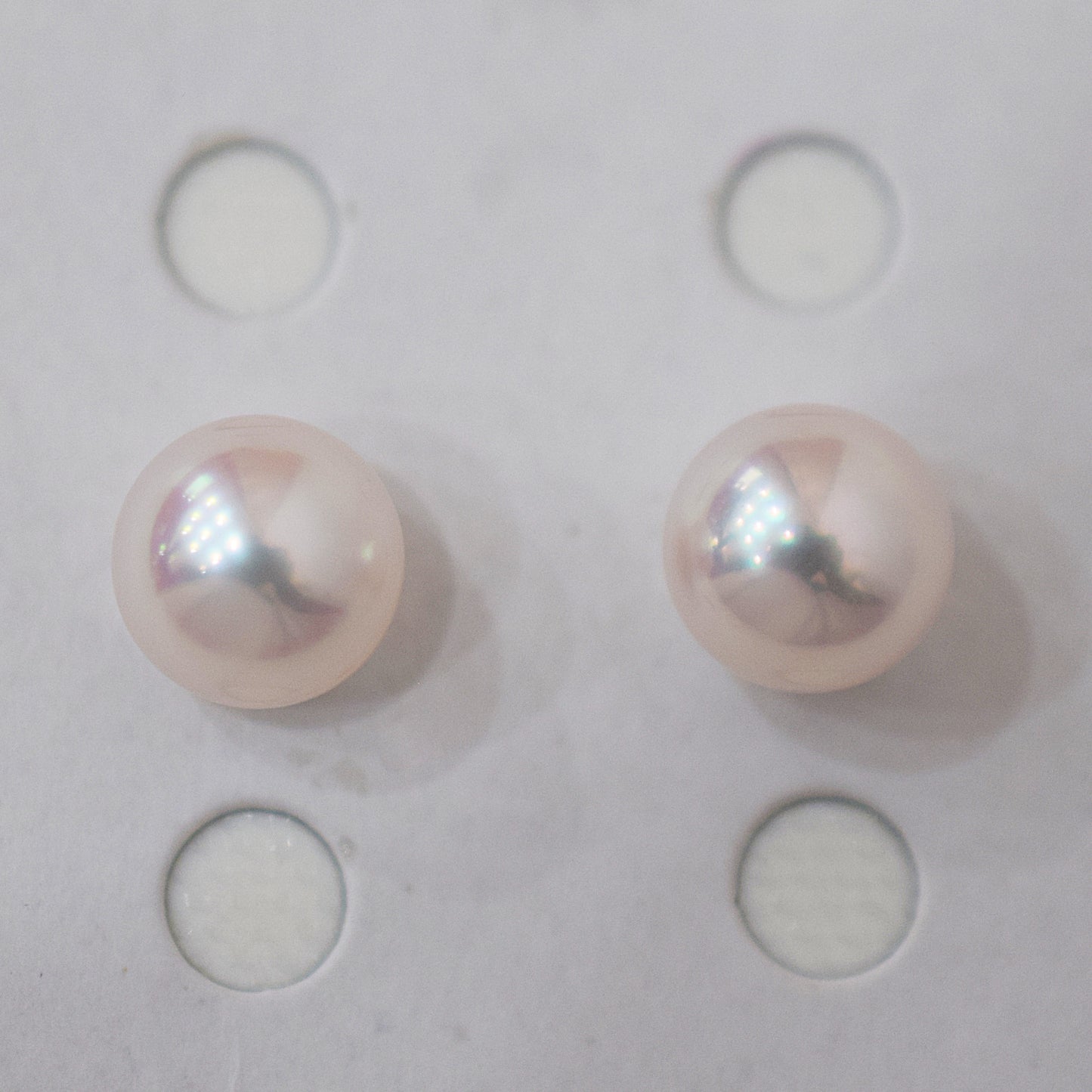 AAA rank 8mm - 8.5mm White pink tennyo color Akoya Pearl Earring Japan Japanese Seawater pearl reenspearl 18K 14K akoyapearl 1pair 2pc