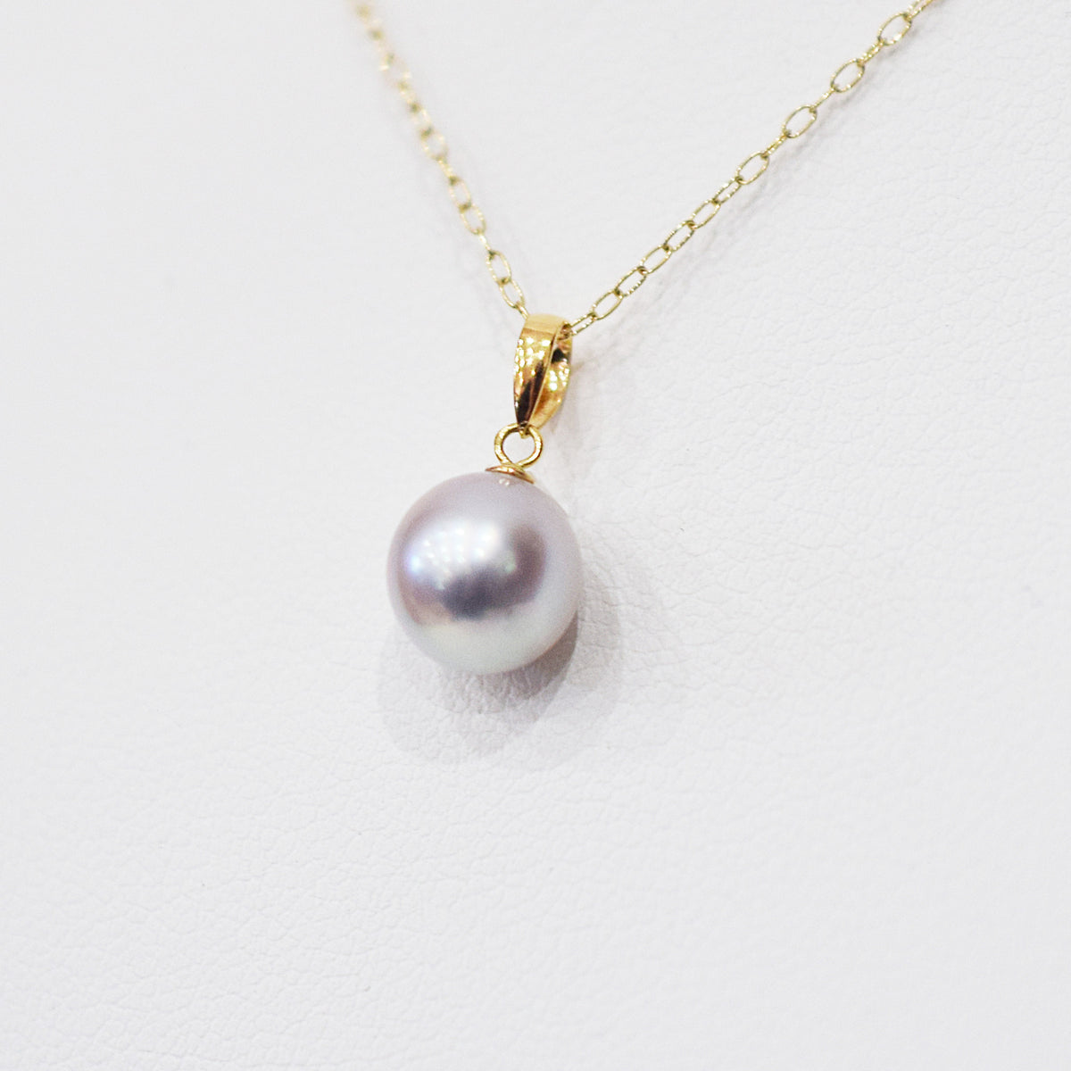 【K10 / K18】Rare Natural color 7.5mm - 8.5mm pendant necklace Akoya Pearl Real Japan Seawater pearl reenspearl akoyapearl 日本産 熊本 天草