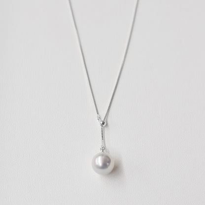 【K10YG / K10WG / K18YG / Pt850】Rare Natural color madama rank 9mm - 9.5mm Venetian chain Necklace AkoyaPearl Japan あこや 真珠
