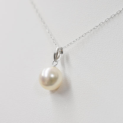 【K18YG / K18WG】Hanadama rank White pink 8mm - 9.5mm pendant necklace Akoya Pearl Real Japan Seawater pearl akoyapearl