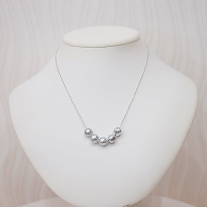 Limited to actual item Through Necklace Natural color Baroque 9 - 10mm Real Akoya Pearl Japan 17.7inch