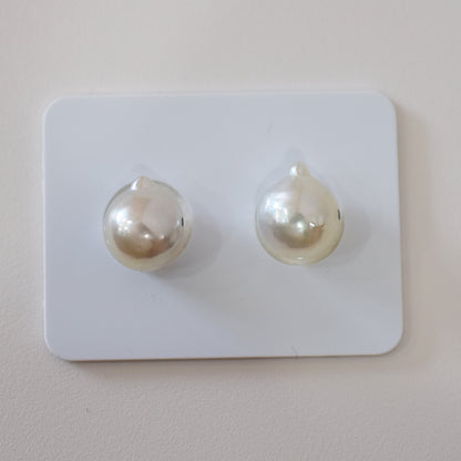Actual product Natural color akoya pearl Baroque pearl 10.5mm - 11mm 18K 14K Surgical Stainless Steel stud Earrings Japan