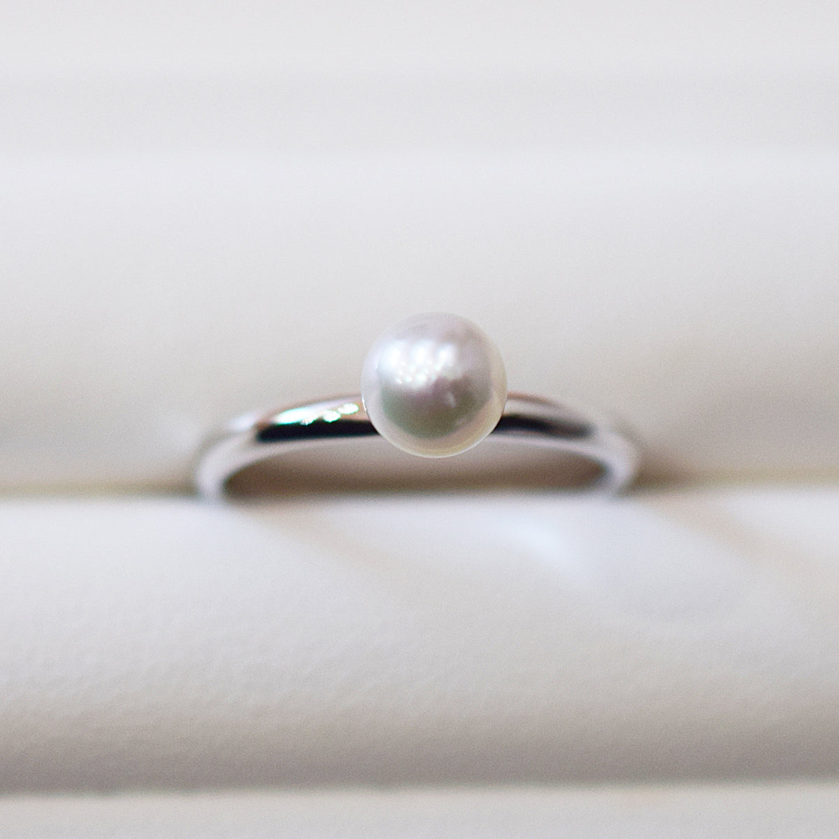 Hanadama rank 5.5mm - 6.5mm White pink Ring Sea Real Akoya Pearl From Japan 1pc pearl SV925 Silver reenspearl akoyapearl ring