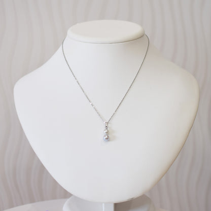 Actual product 6mm × 7mm pendant Necklace Natural color Seawater Real akoya Pearl Baroque Surgical Stainless Steel Japan reenspearl