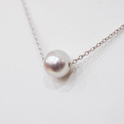 【SV925】Rare Natural color 8mm - 9mm Seawater Real Akoya Pearl necklace AkoyaPearl Japan あこや 真珠