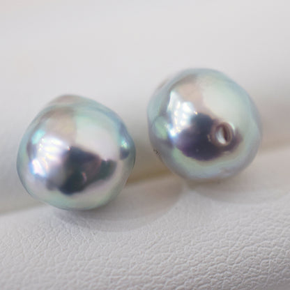Limited to actual item Natural color akoya pearl Baroque pearl 10.5mm - 11mm 18K 14K Surgical Stainless Steel stud Earrings Japan akoyapearl