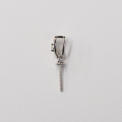 Only metal fittings 0.01ct K14WG Diamond Pendant top RP0009