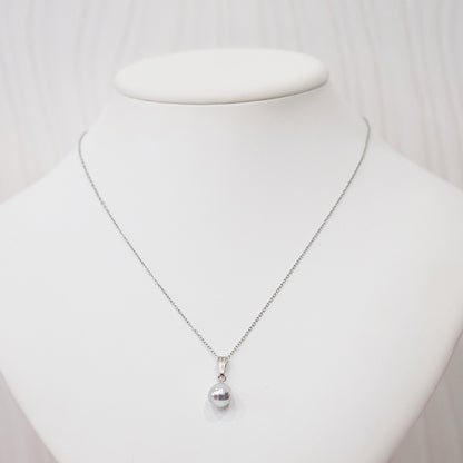 Actual product 10mm pendant Necklace Natural color Seawater Real akoya Pearl Baroque Surgical Stainless Steel Japan reenspearl