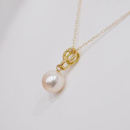 Hanadama rank White pink 8mm - 9.5mm Diamond 18K pendant necklace Akoya Pearl Real Japan Seawater pearl SIKC420 SIK00061