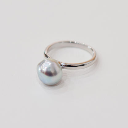 ［You can choose the pearl］Akoya Baroque pearl 8mm - 9mm Natural color Ring Sea Real akoya pearl From Japan 1pc pearl SV925 Silver reenspearl akoyapearl ring