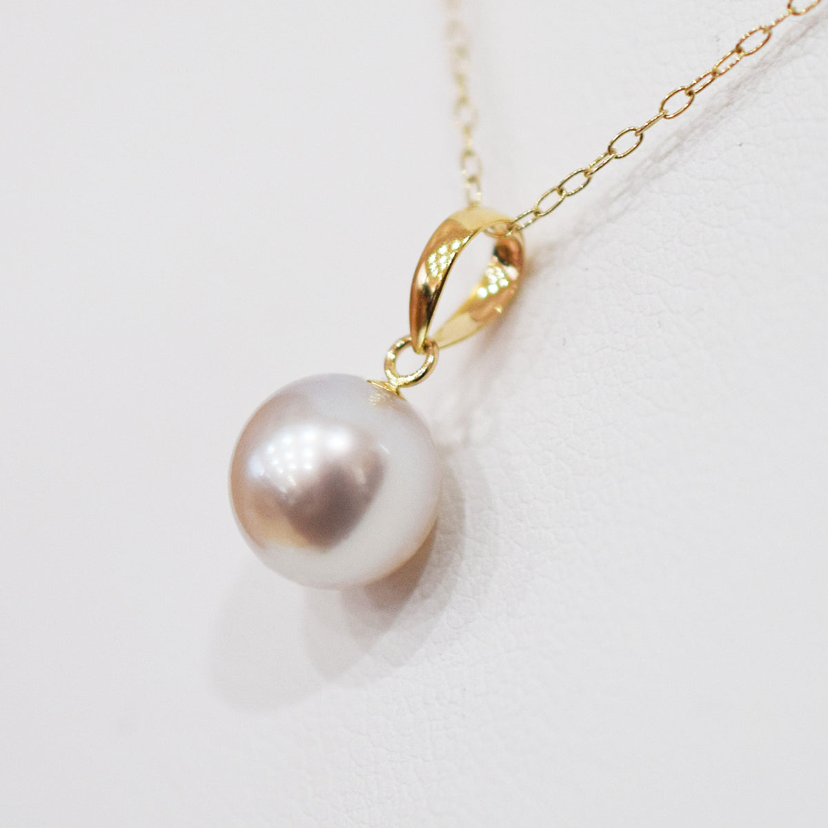 【K10 / K18】Rare Natural color 7.5mm - 8.5mm pendant necklace Akoya Pearl Real Japan Seawater pearl reenspearl akoyapearl 日本産 熊本 天草
