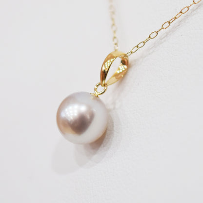 【K10 / K18】Rare Natural color 7.5mm - 8.5mm pendant necklace Akoya Pearl Real Japan Seawater pearl reenspearl akoyapearl 日本産 熊本 天草