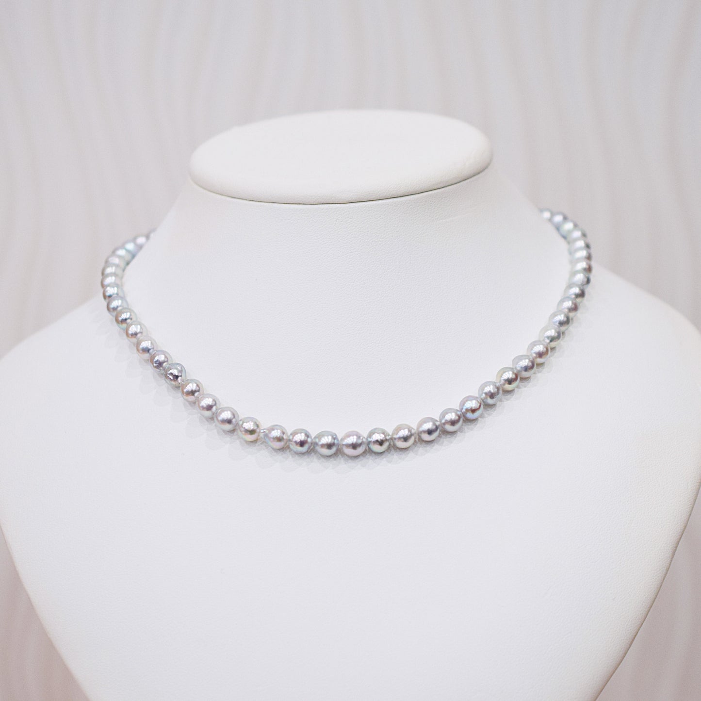 Actual product Necklace Natural color 6mm - 7.5mm Real Akoya Pearl From Japan 16.9inch 43cm starand choker reenspearl