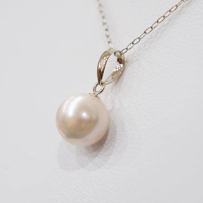 【K18YG / K18WG】Hanadama rank White pink 7.5mm - 8mm pendant necklace Akoya Pearl Real Japan Seawater pearl reenspearl akoyapearl
