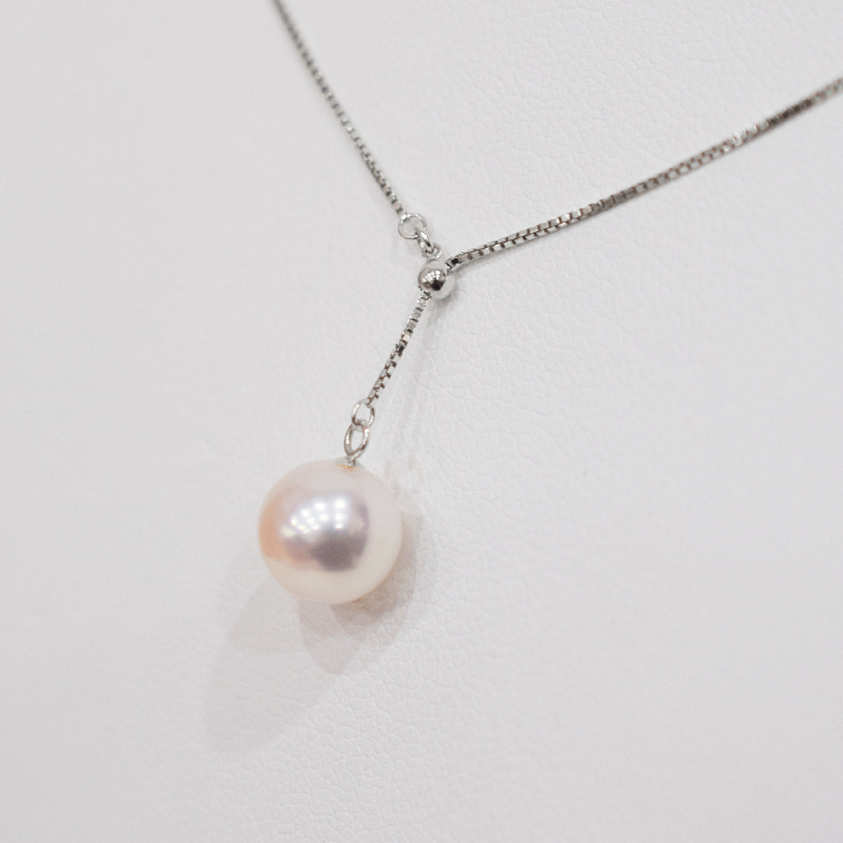 【K10 / K18 / Pt850】Rare White pink 7.5mm - 8.5mm Seawater Real Akoya Pearl Venetian necklace AkoyaPearl Japan あこや 真珠