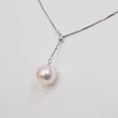 【K10 / K18 / Pt850】Rare White pink 7.5mm - 8.5mm Seawater Real Akoya Pearl Venetian necklace AkoyaPearl Japan あこや 真珠