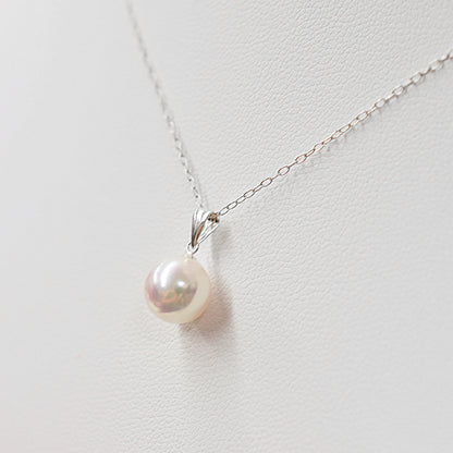 【K18YG / K18WG】AAA Aurora Tennyo color 8mm - 8.5mm seawater Real Akoya Pearl 18K 10K YG Pendant Necklace Japan Wedding birthday 真珠 あこや