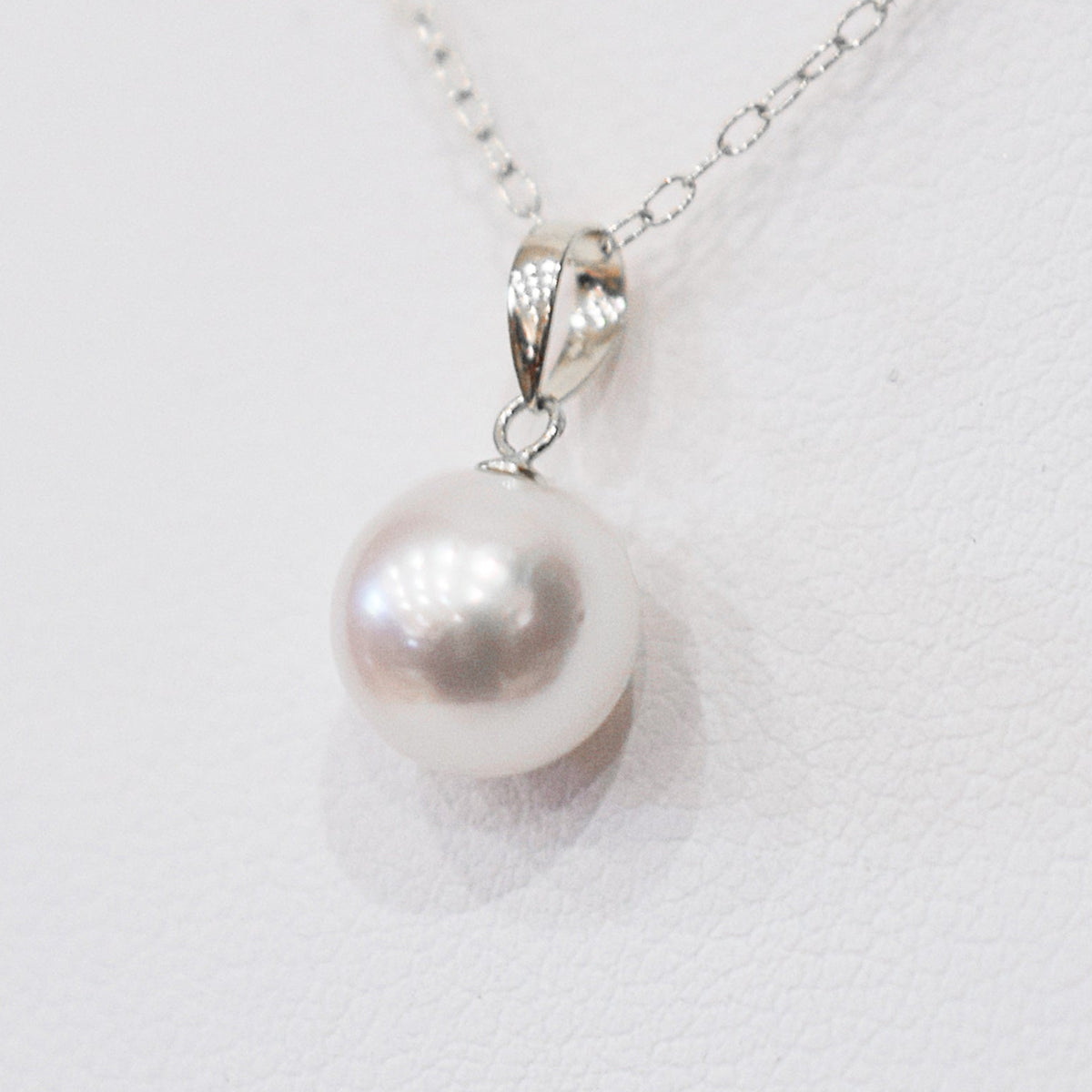 【K18YG / K18WG】Tennyo color White pink 7.5mm - 8mm pendant necklace Akoya Pearl Real Japan Seawater pearl reenspearl akoyapearl