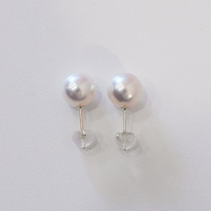 【K14】 Hanadama rank 8mm - 8.5mm Seawater Akoya Pearl White Pink Stud Earring Japan anniversary Japanese Seawater birthday 真珠 あこや 花珠