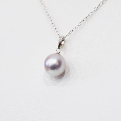 【K10 / K18】Rare Natural color 7.5mm - 8.5mm pendant necklace Akoya Pearl Real Japan Seawater pearl reenspearl akoyapearl 日本産 熊本 天草