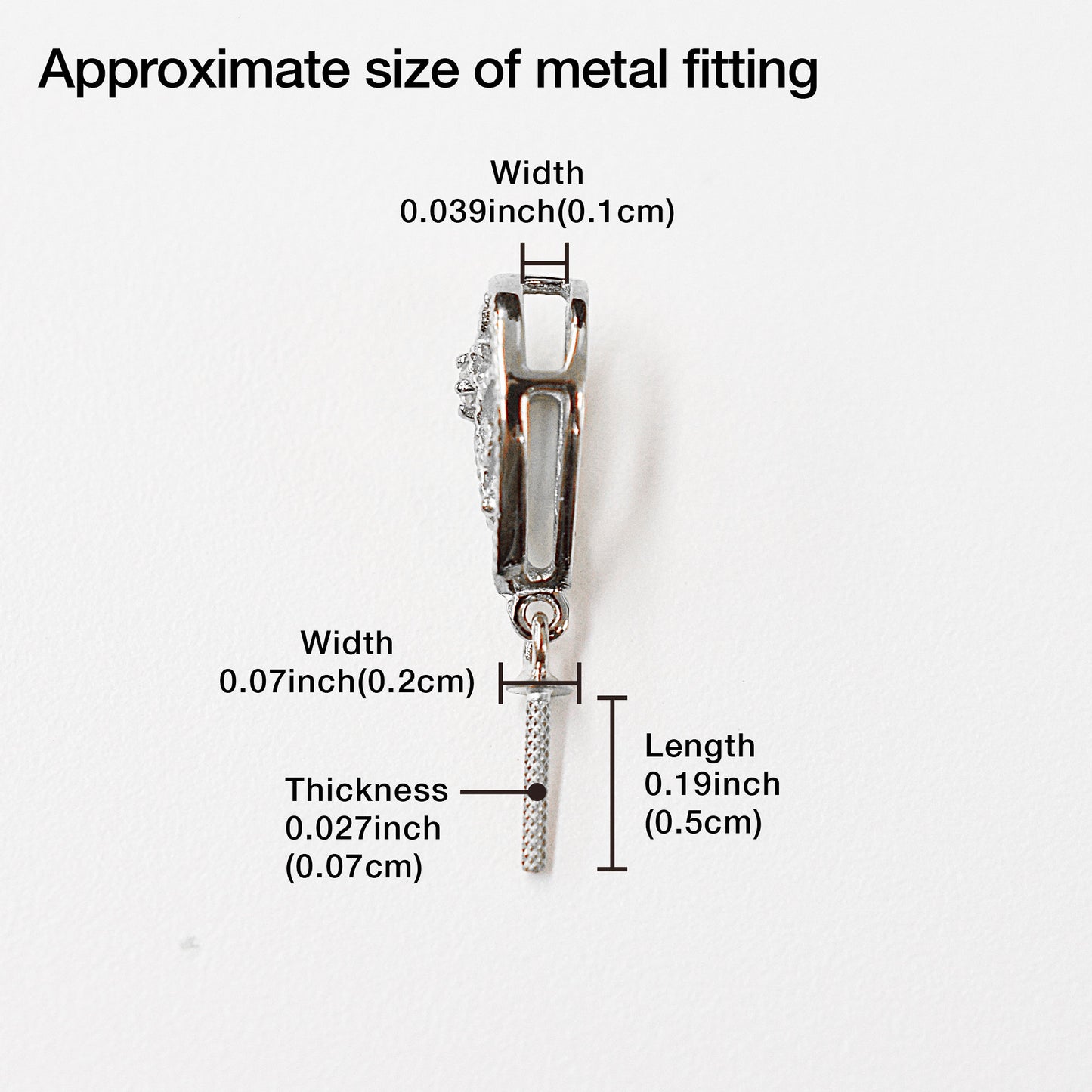 Only metal fittings 0.01ct K14WG Diamond Pendant top RP00031